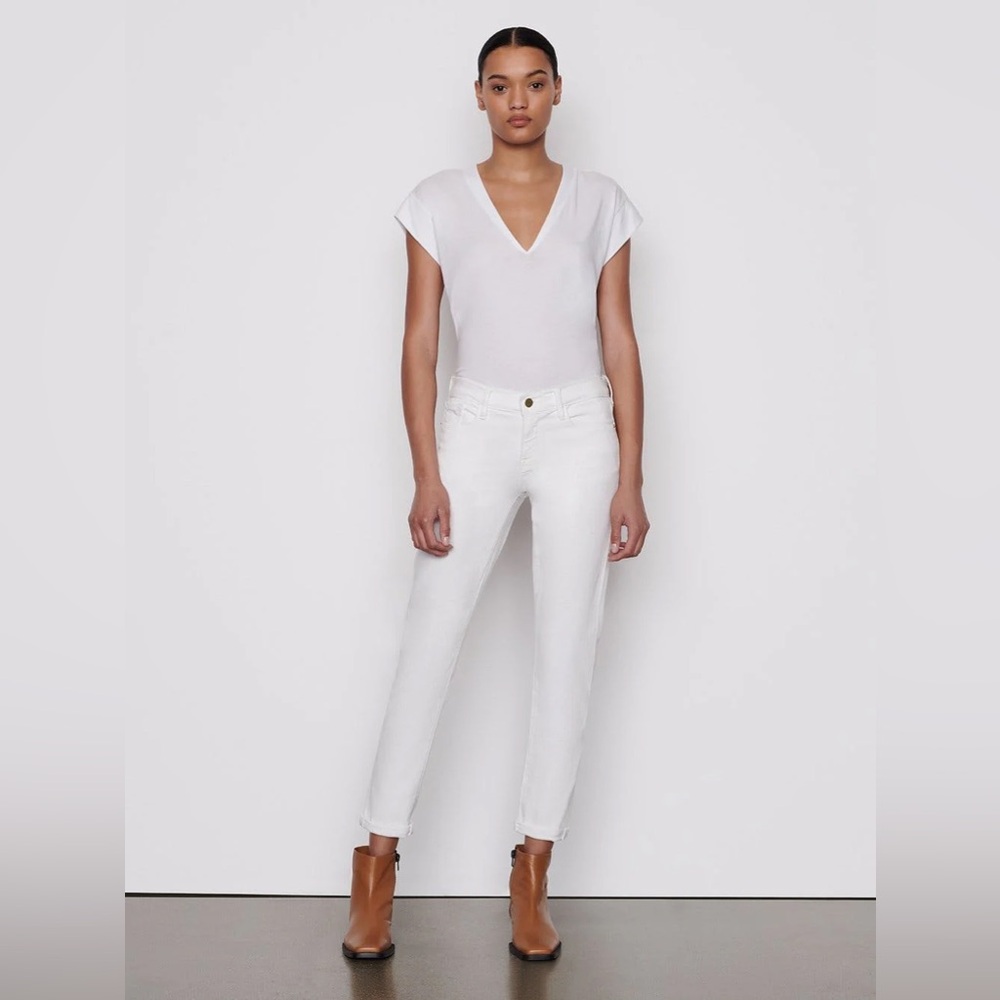 Frame Le Garçon White Boyfriend Jean